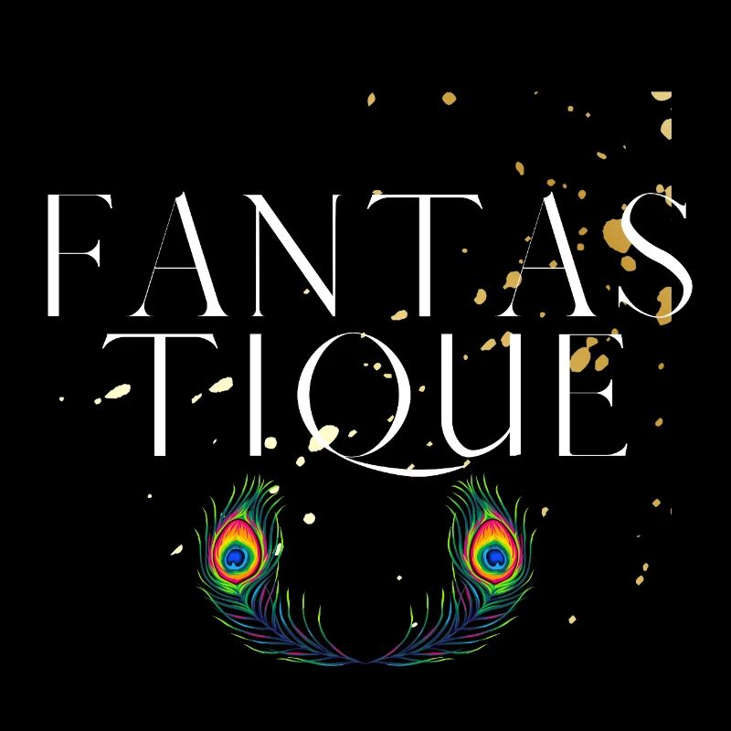 Fantastique - Vibrant Peacock Feathers Typography