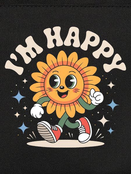 Retro Happy Sunflower