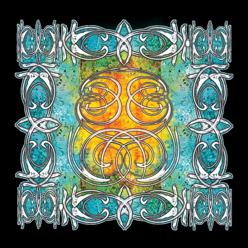Celtic pattern with sun motifs