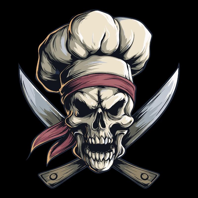 Crâne avec toque de chef