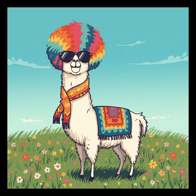 Funky Regenbogen Lama