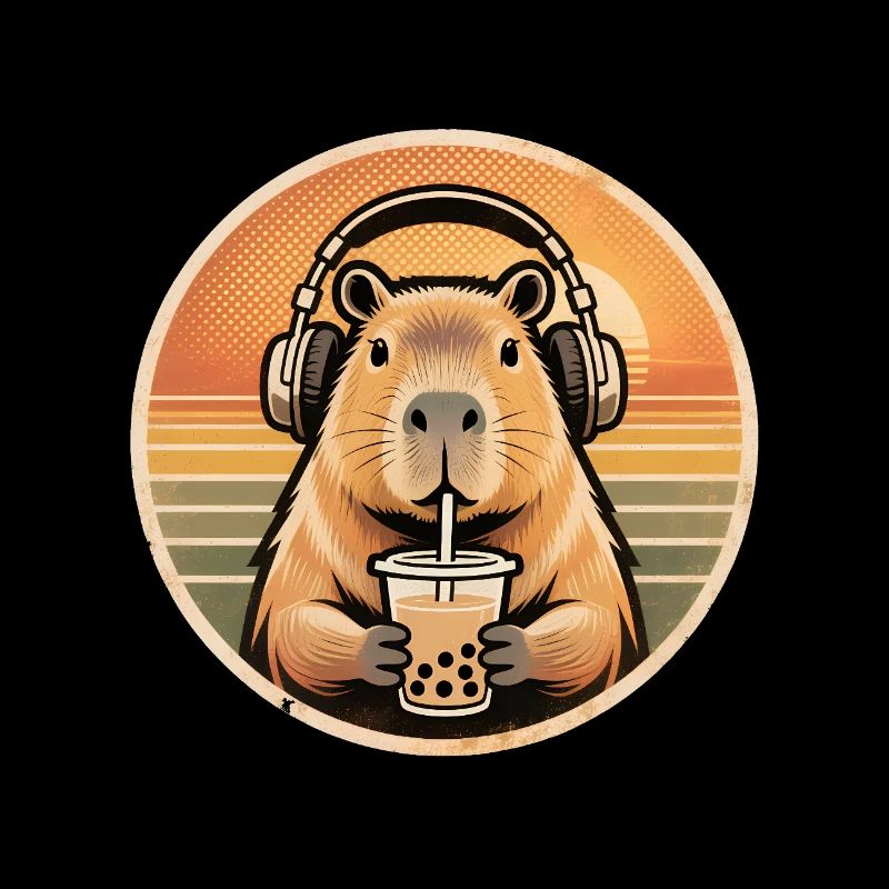Mignon Capybara Bubble Tea Kawaii Animal Gift