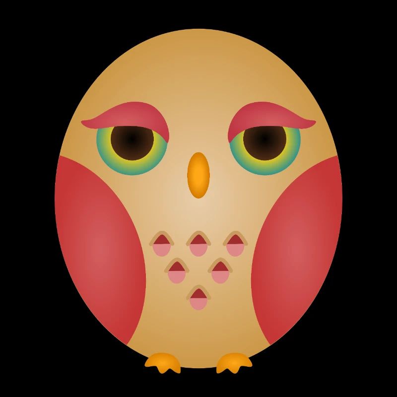 Visage de hibou dégradé dans des tons confortables
