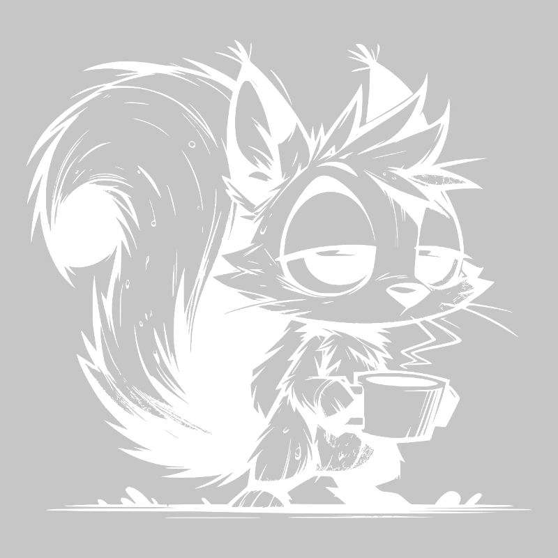 No squirrel at work without coffee
