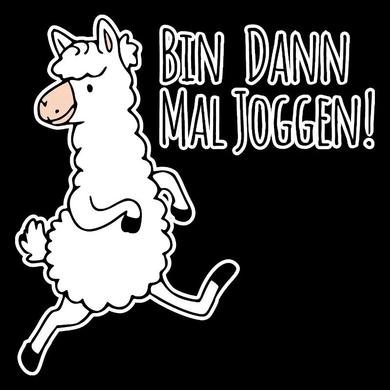Bin dann mal joggen! Das lustige Lama läuft gern!