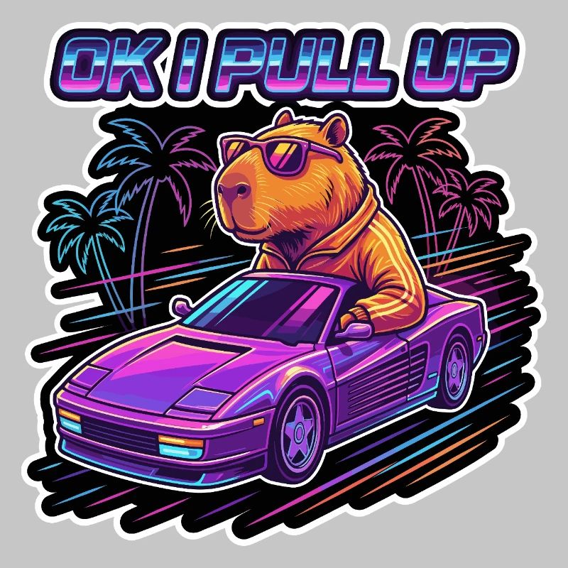 OK I Pull Up Capybara Retro