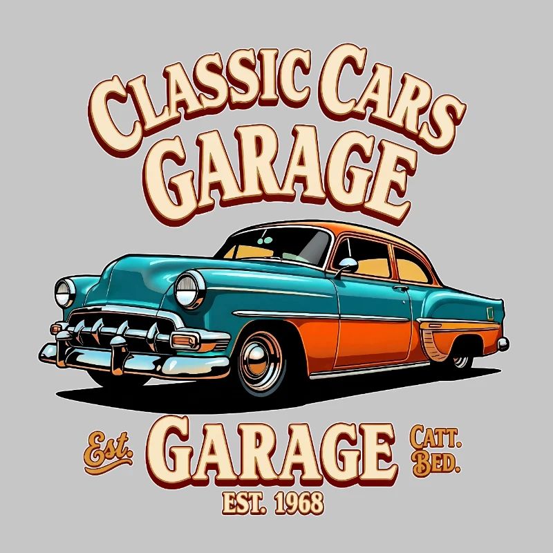 Impression de garage de voitures classiques