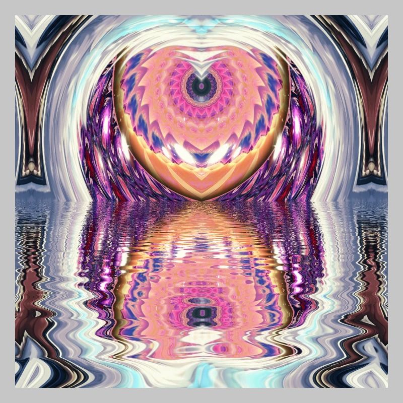 Circle Mandala Reflection in Neon Colors