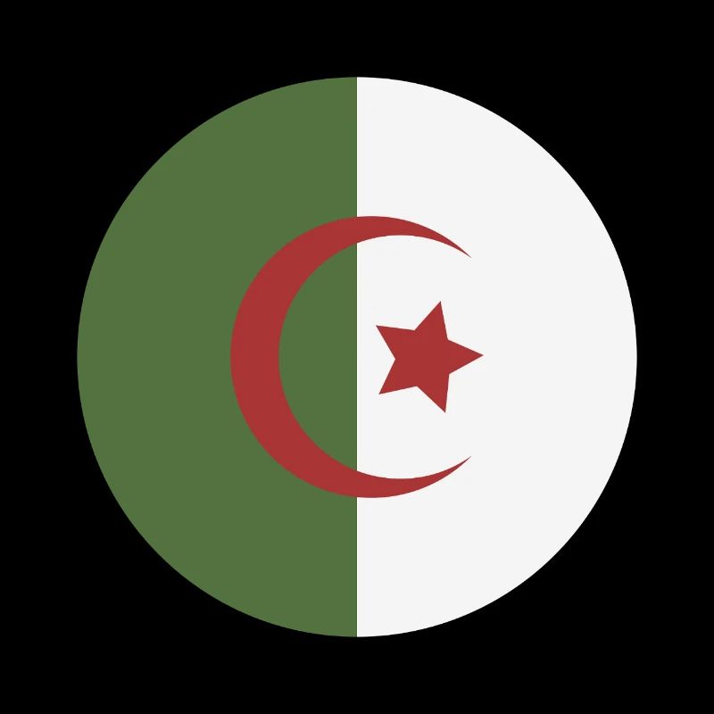 Drapeau rond d’Algérie