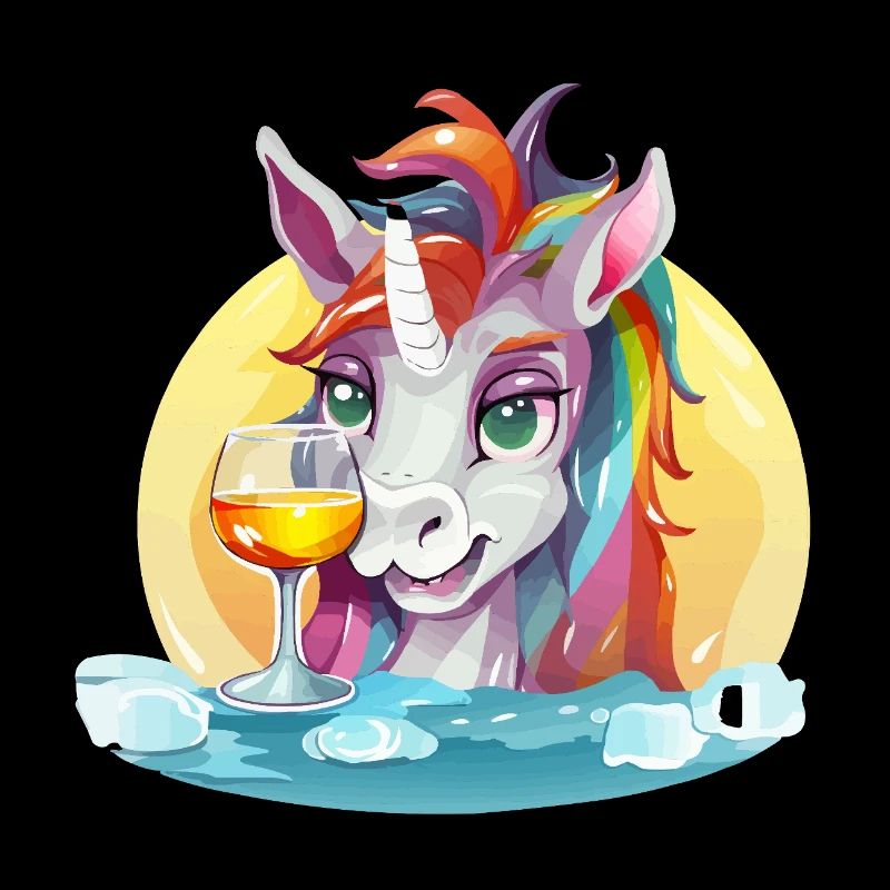 Licorne colorée avec du vin