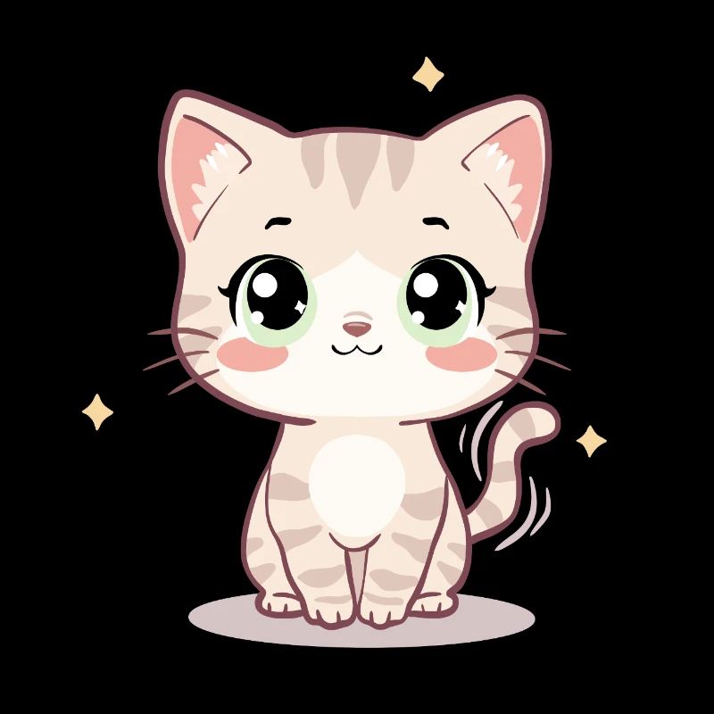 Illustration mignonne de chat Kawaii - Chaton Chibi