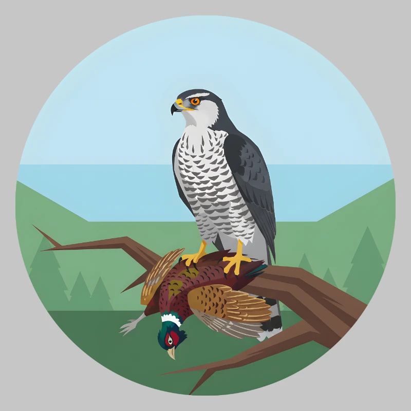 Épervier avec faisan