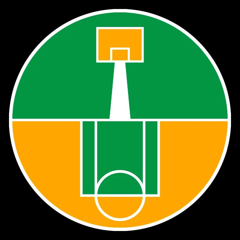 Emblème circulaire du terrain de basket-ball