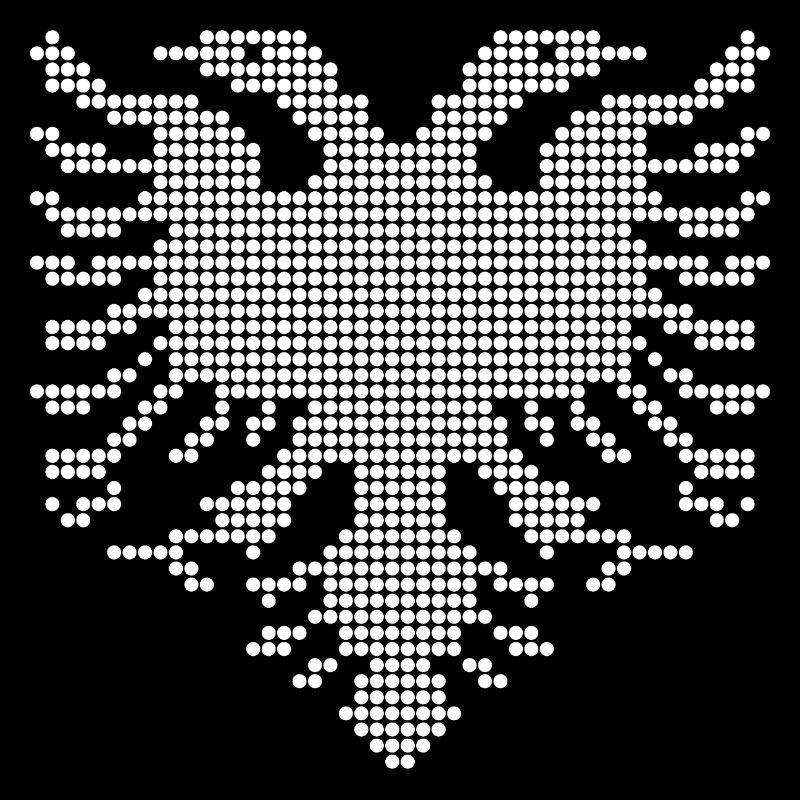 Albanisches Doppelkopf-Adler-Dotwork-Emblem
