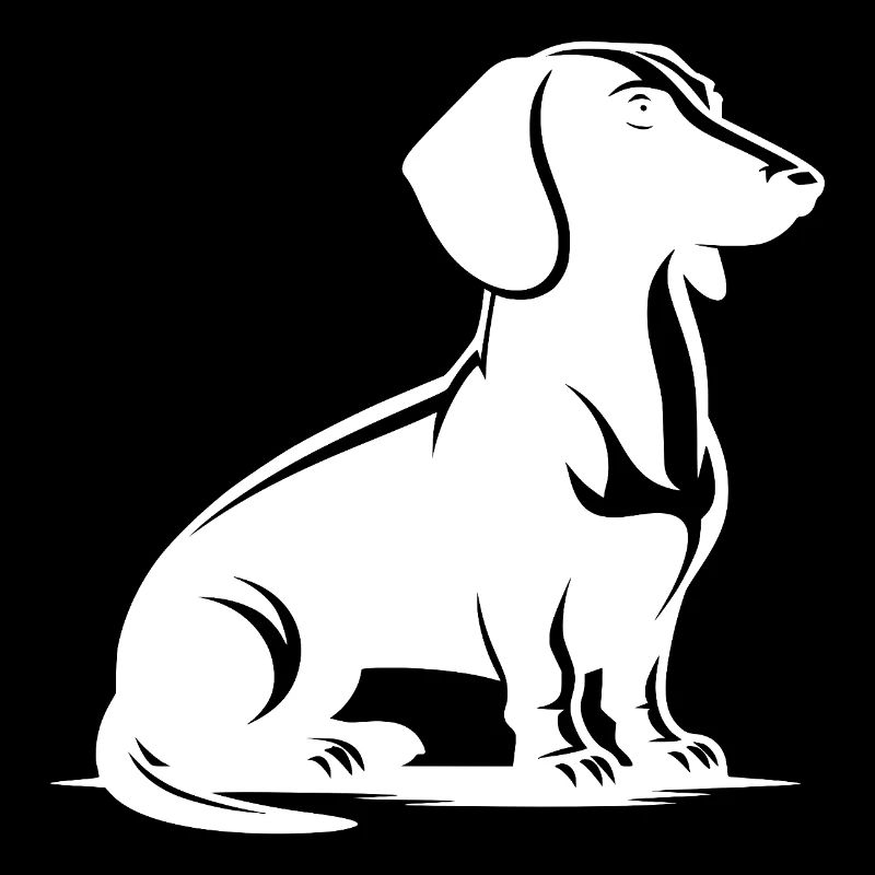 Noble teckel dessinant Chien de chasse Silhouette
