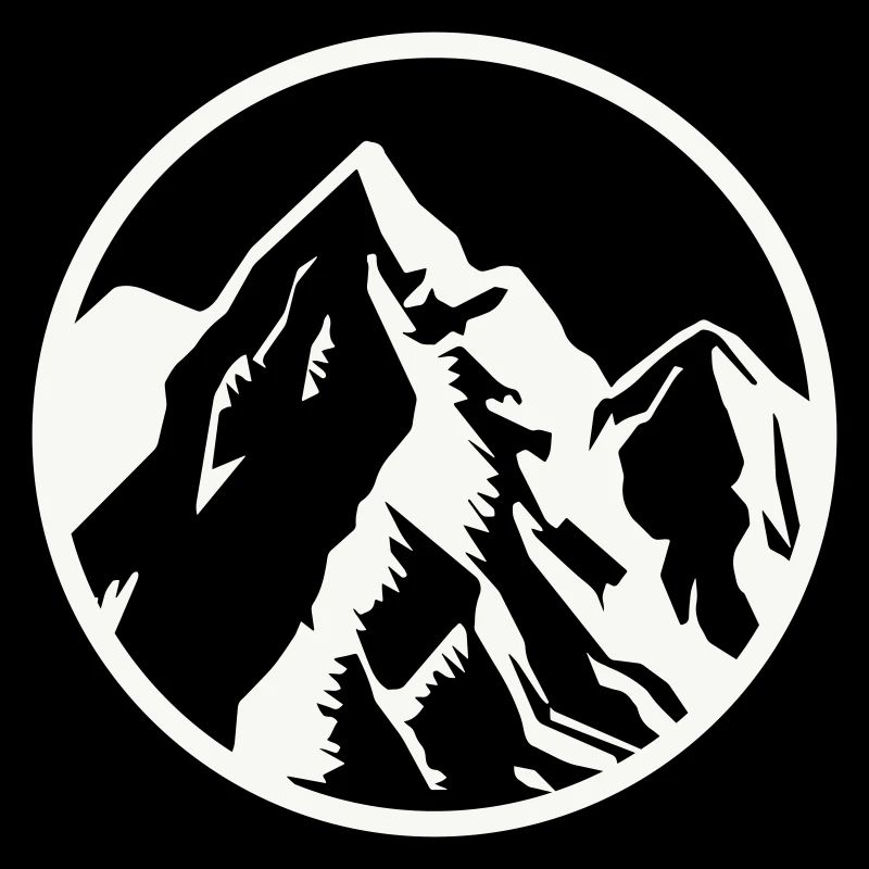 Kreis Berggipfel Berge
