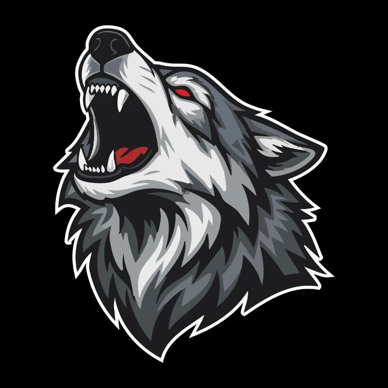 Wild Wolf Heult Rotaugen-Maskottchen Wolf Maskottchen
