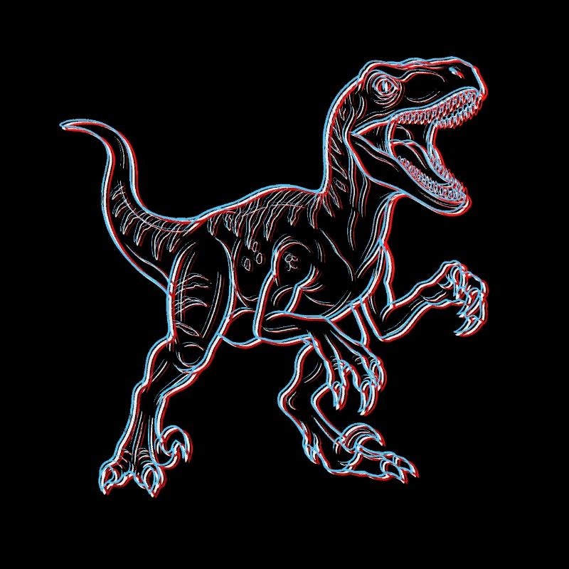 Neon Dinosaurier 3D Skelett