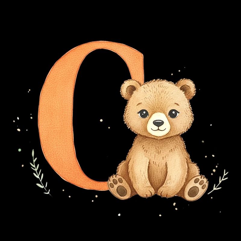 C Buchstabe mit Teddy Illustration