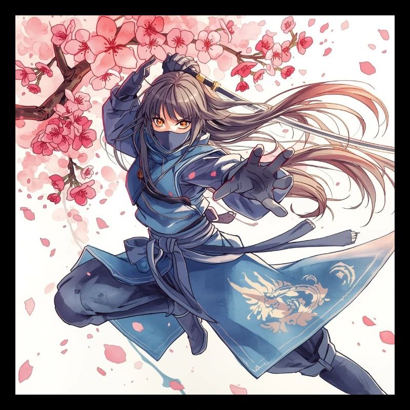 Kirschblüten-Ninja im Blitzangriff