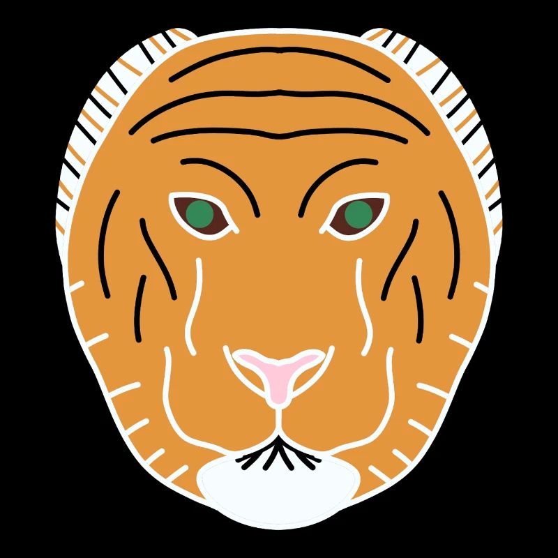 Oranger minimalistischer Tiger