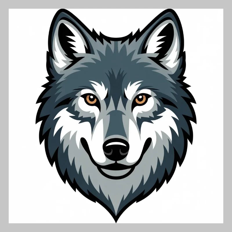 Wolf Head – stylized illustration