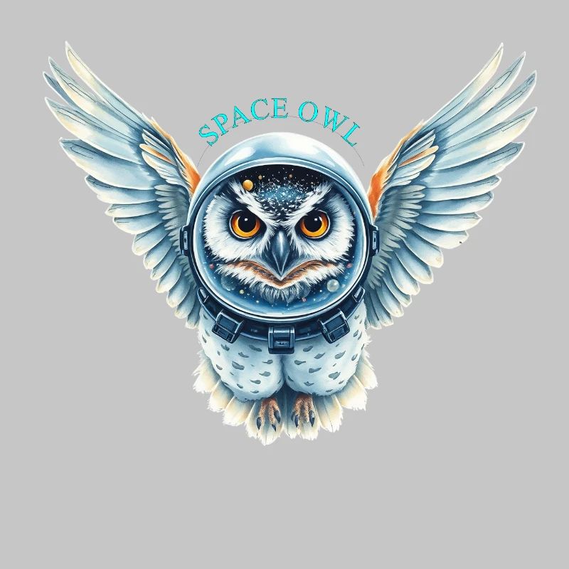 Chouette spatiale en combinaison spatiale