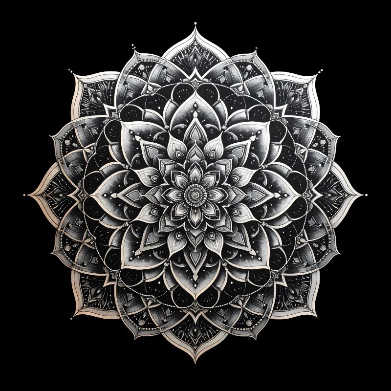 Black and White Mandala Pattern