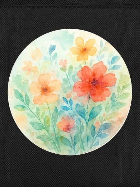 Pastell-Aquarellblumenkreis