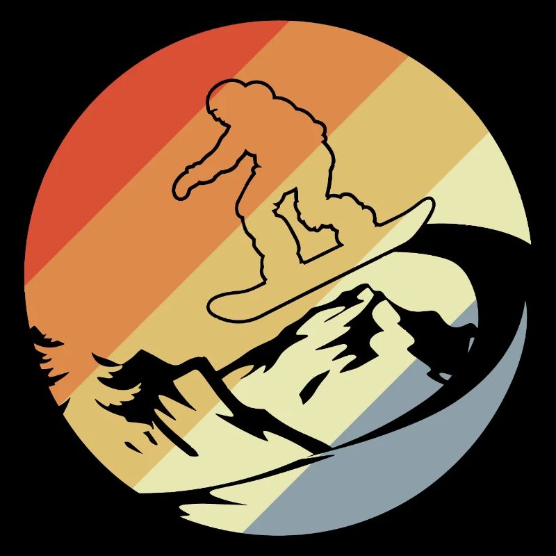 Snowboarder Retro Stil