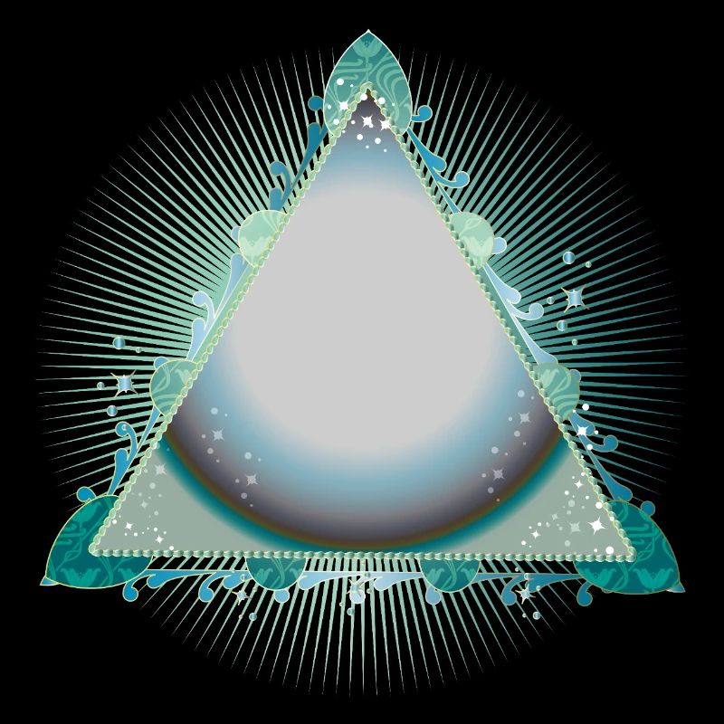 Mystical Triangle Frame in Turquoise with Ornaments