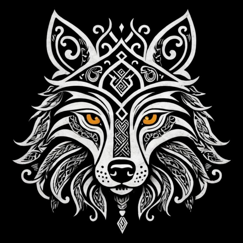 Nordischer Fenrir Wolf - Wikinger Mandala Design