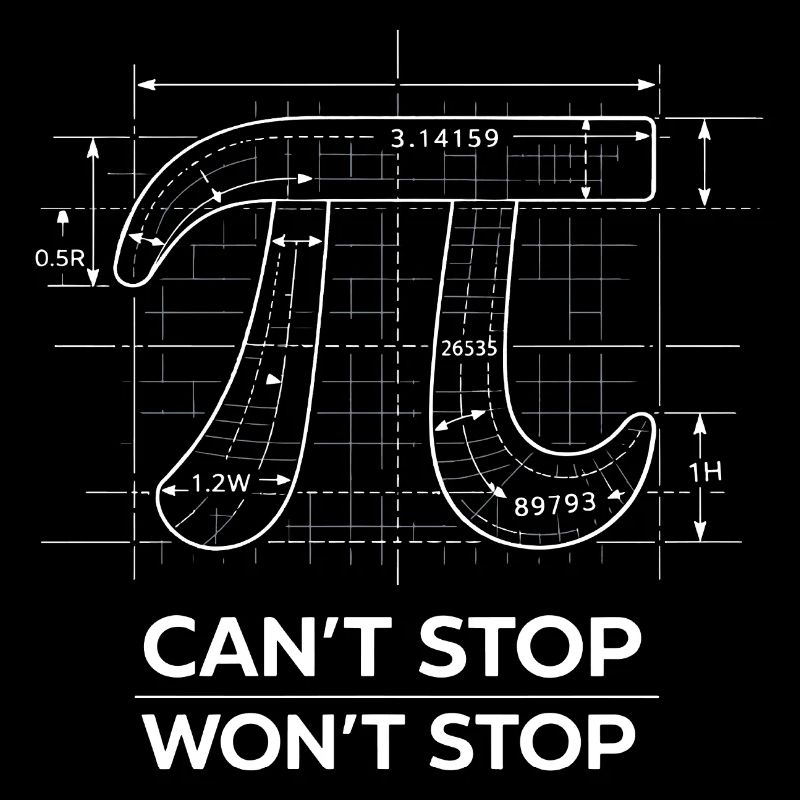 Pi Can't Stop Won't Stop Math Humour