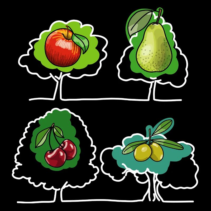 Apfel, Birne, Kirsche