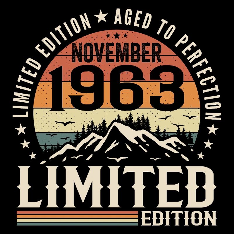 November 1963 Einzigartiger Retro-Geburtstag