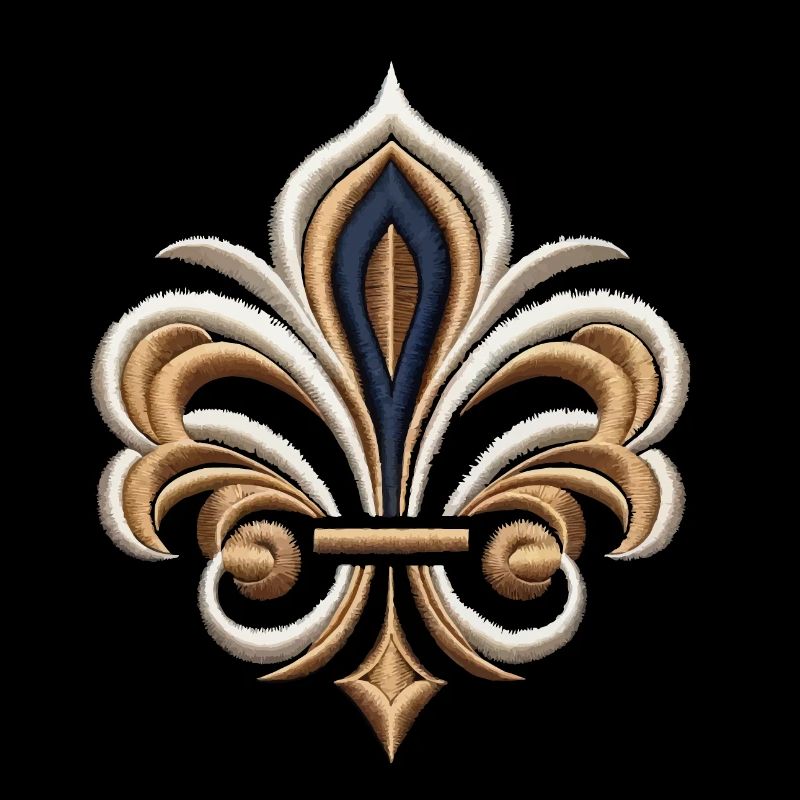 Broderie Élégante Fleur-de-Lys