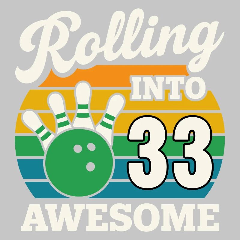 Bowling 33th Birthday Celebration Graphic