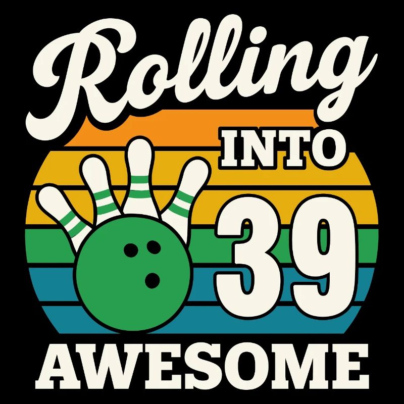 Bowling 39e anniversaire célébration graphique