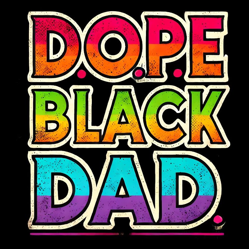 Design arc-en-ciel cool pour papa noir