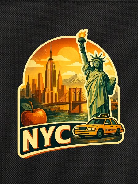 Retro NYC Skyline Sticker