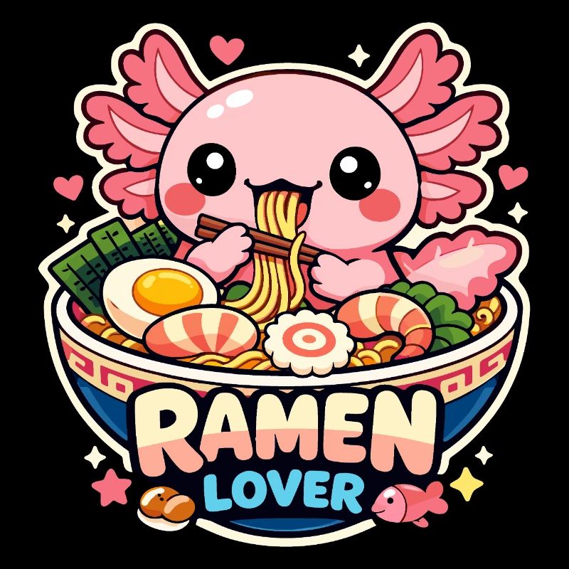 Axolotl Kawaii Ramen Essen Niedlich Geschenk