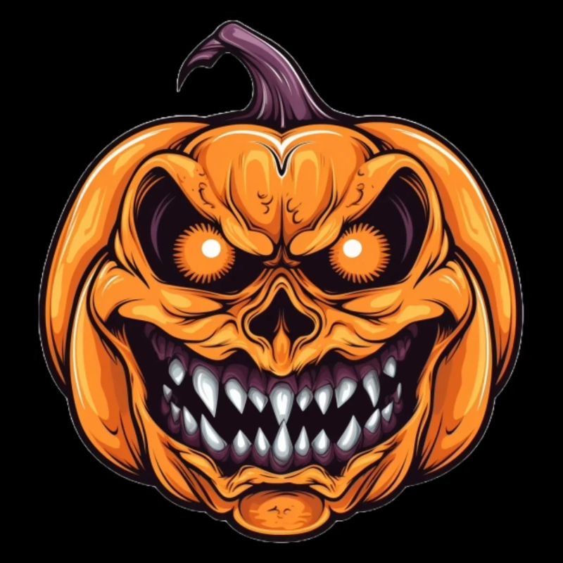 Spooky Halloween pumpkin with face