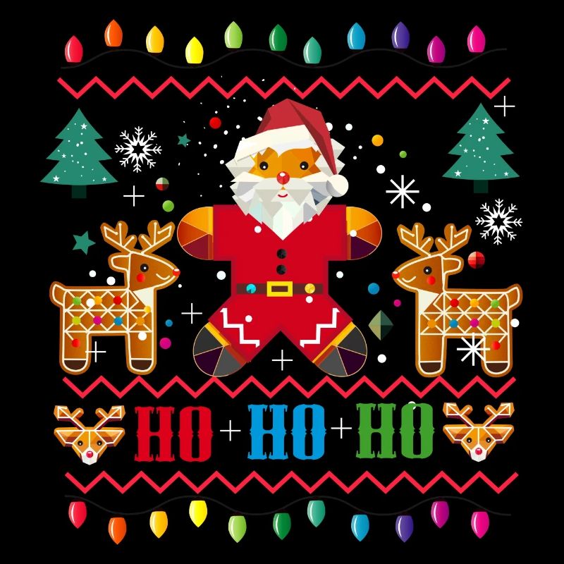 Pull de Noël moche Design-Père Noël et renne