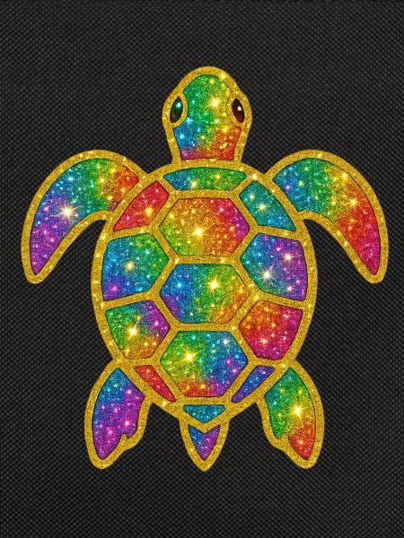 Rainbow Glitter Turtle