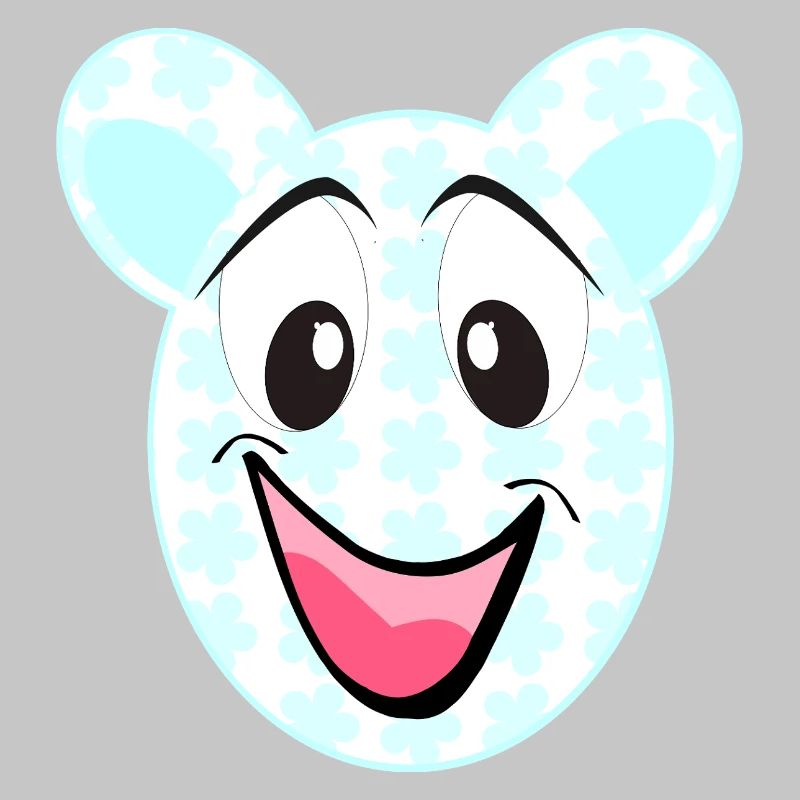 Smiling bear with floral pattern