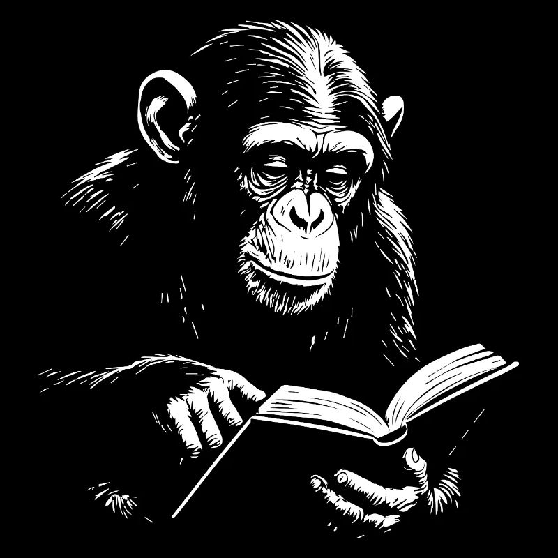 Affen-Illustration lesen