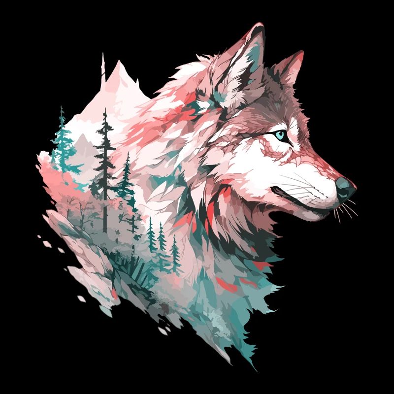 Wolf Wolf's Head Forest Nature Mountains Wilderness Colorful