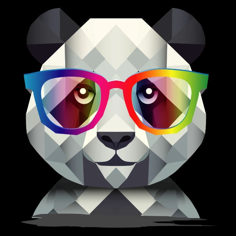 Cool Panda: Geometric style meets colorful