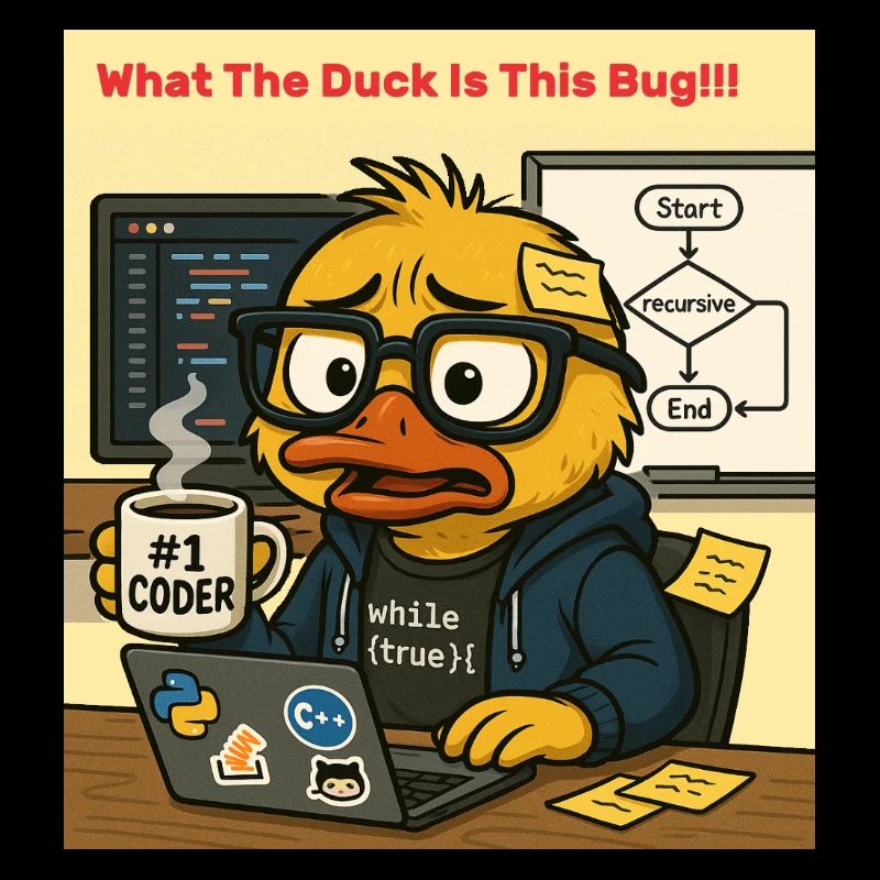Funny Coding Duck Illustration