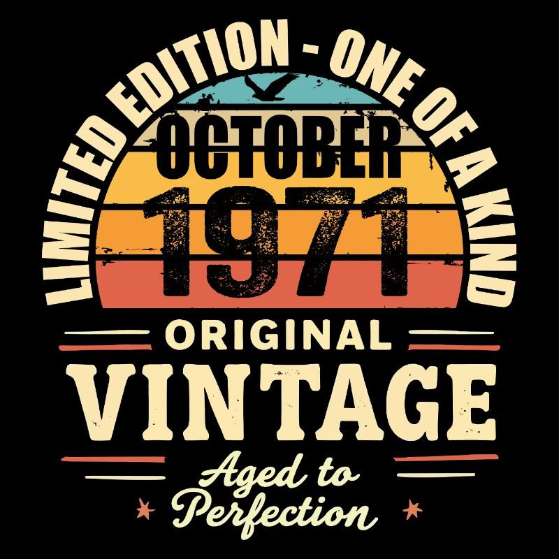 Retro October 1971 - birthday october 1971